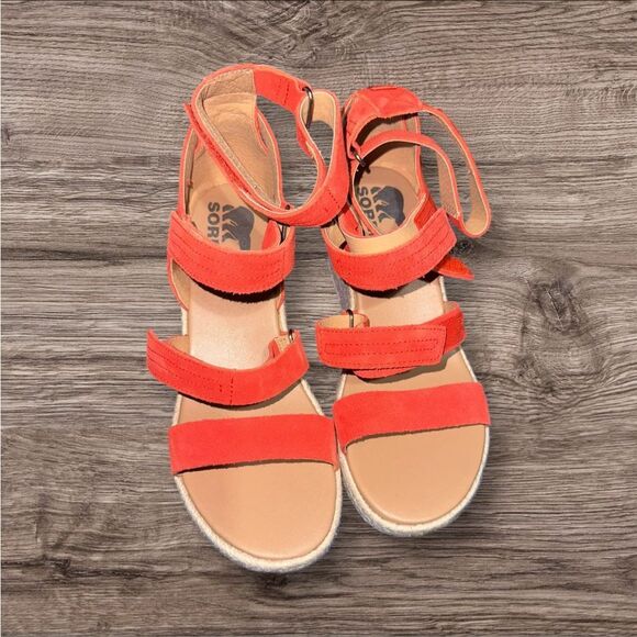 SOREL WOMEN'S CAMERON MULTI STRAP WEDGE SANDAL size 7.5 NEW - Picture 2 of 6